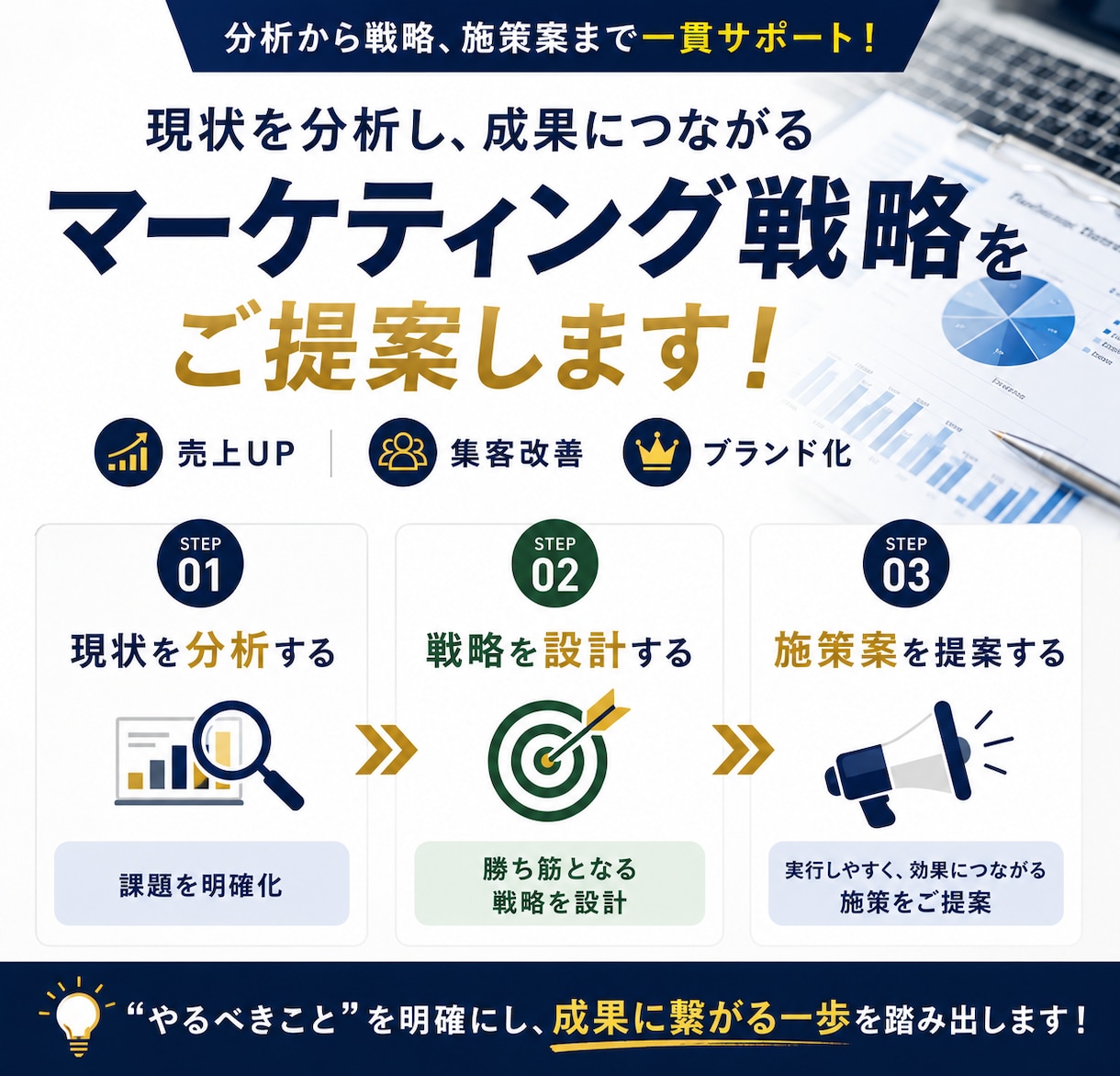 集客・売上UPに向けたマーケティング戦略立案します なんとなくの集客から、目的あるマーケティングへ導きます。 イメージ4