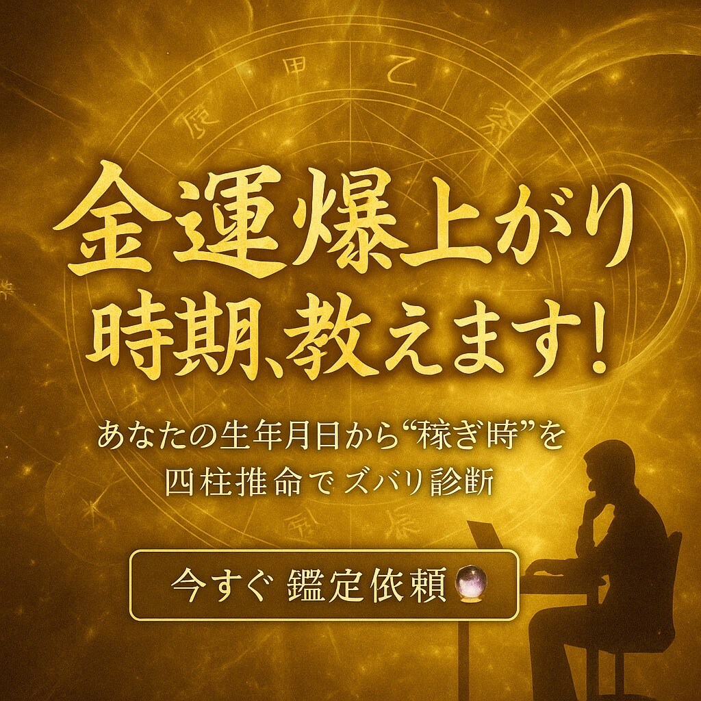 金運が爆上がる時期を診断します ⭐️今だけの特別価格！経営のヒントに、ぜひご活用ください⭐️ イメージ1