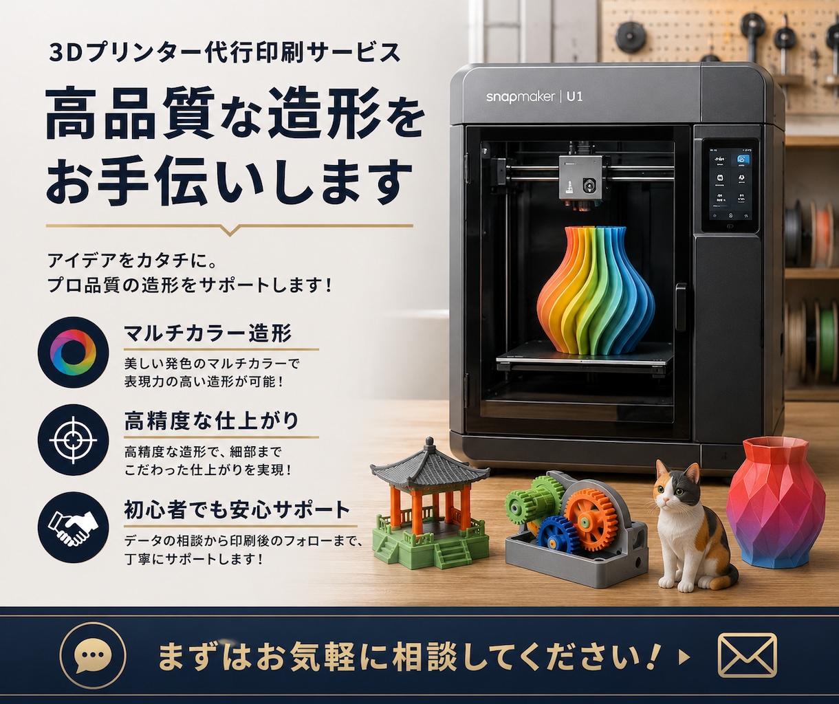 最大4色！3dプリント代行します STLデータから高品質に出力します／小ロット歓迎 イメージ1