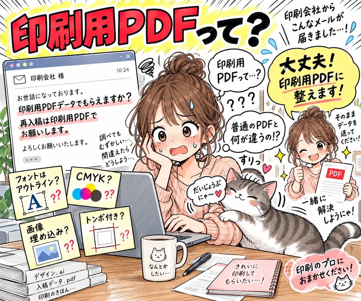 印刷会社に入稿するデータを作成します 「データ不備あり」と言われても大丈夫！印刷用データに整えます イメージ2