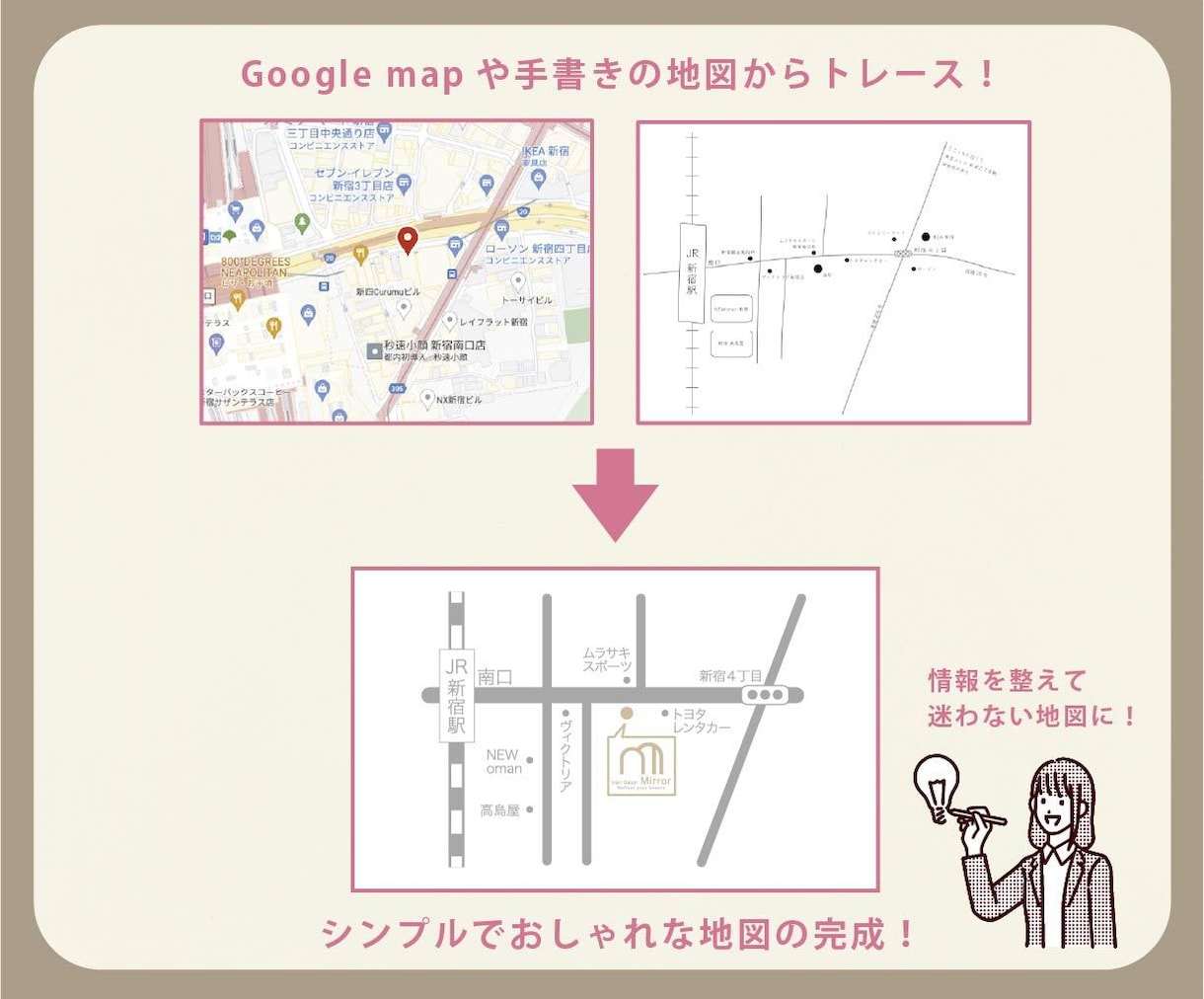 シンプルで分かりやすい地図を作成します 修正回数無制限！チラシ・名刺・HP用の地図を作成します！ イメージ2