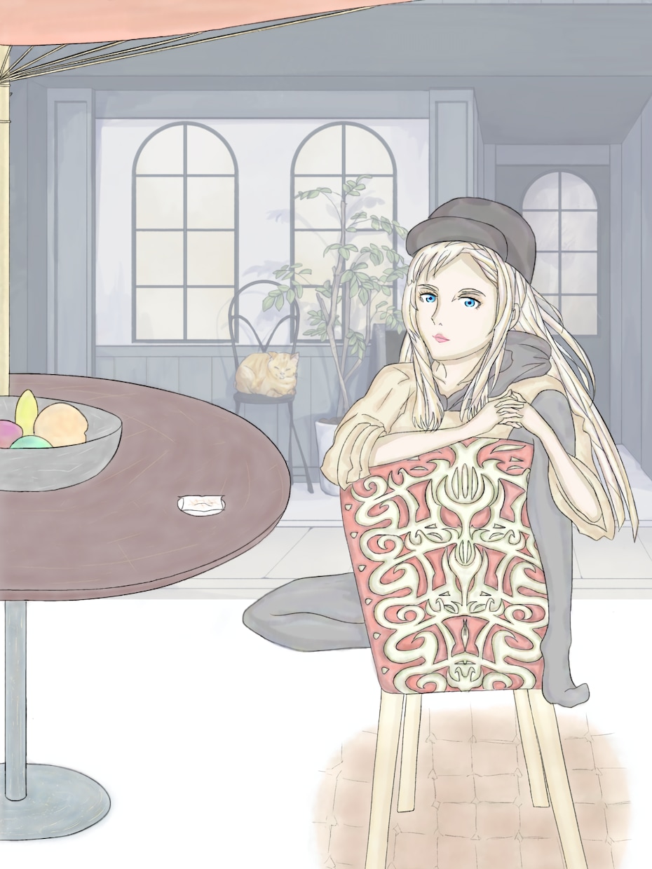 水彩でオリジナルキャラを制作します 繊細な線画と水彩による鮮やかな色彩 イメージ2