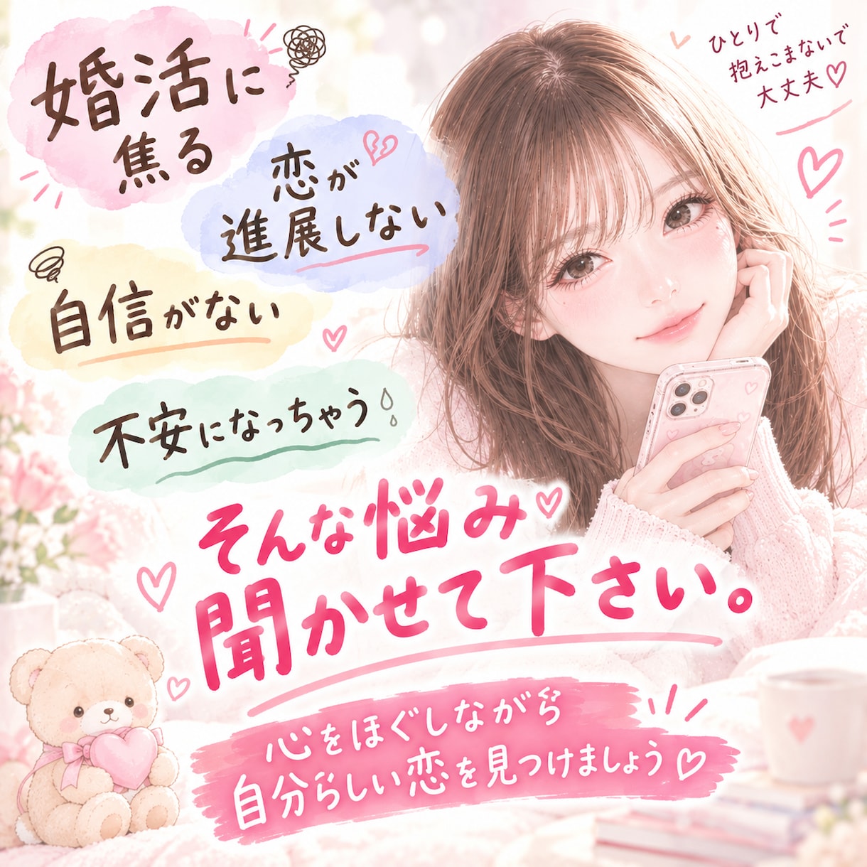 小さな不安、なんでも聞きます 片思い両思い、人に言えない恋、愚痴何でも話してみてね。 イメージ1