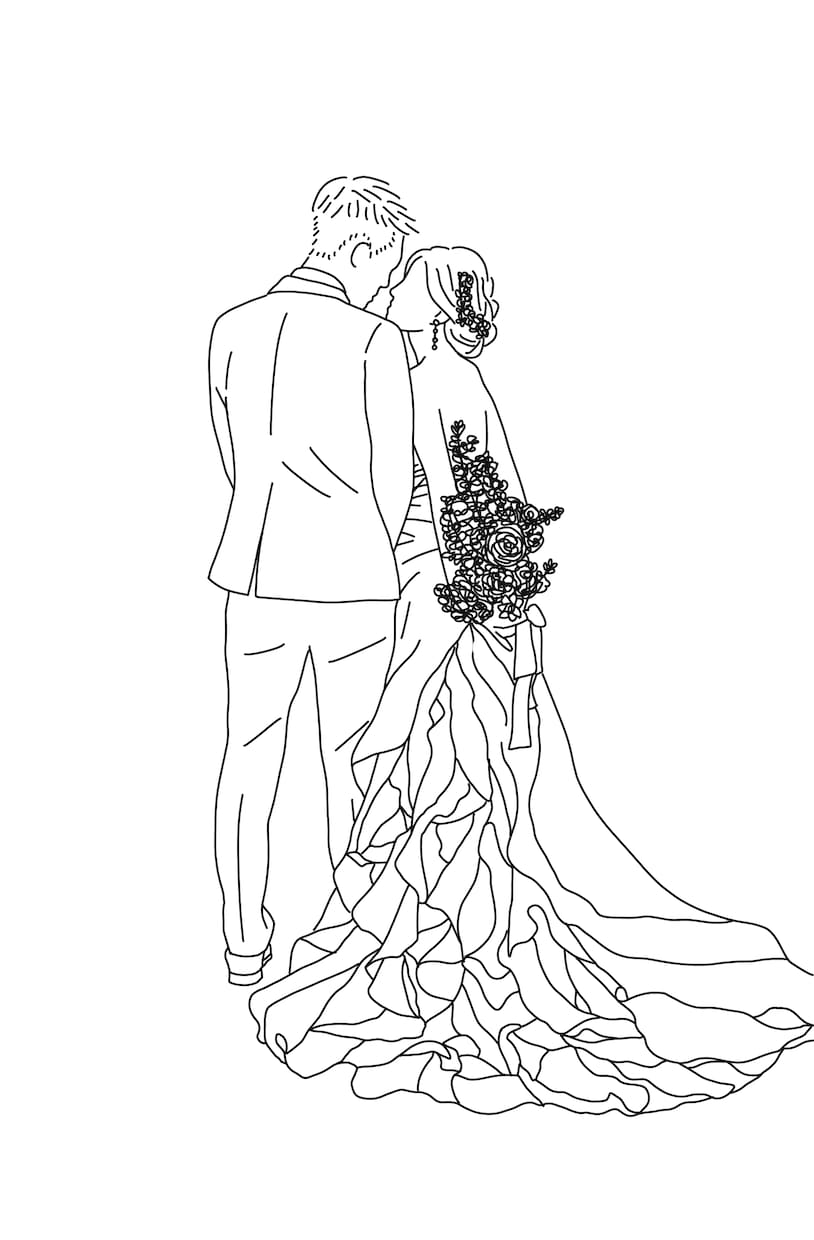 ココナラ最安値★即日納品ok★ＷＤイラスト描きます 気軽なお値段で結婚式や前撮りのお写真をイラストに！ イメージ2