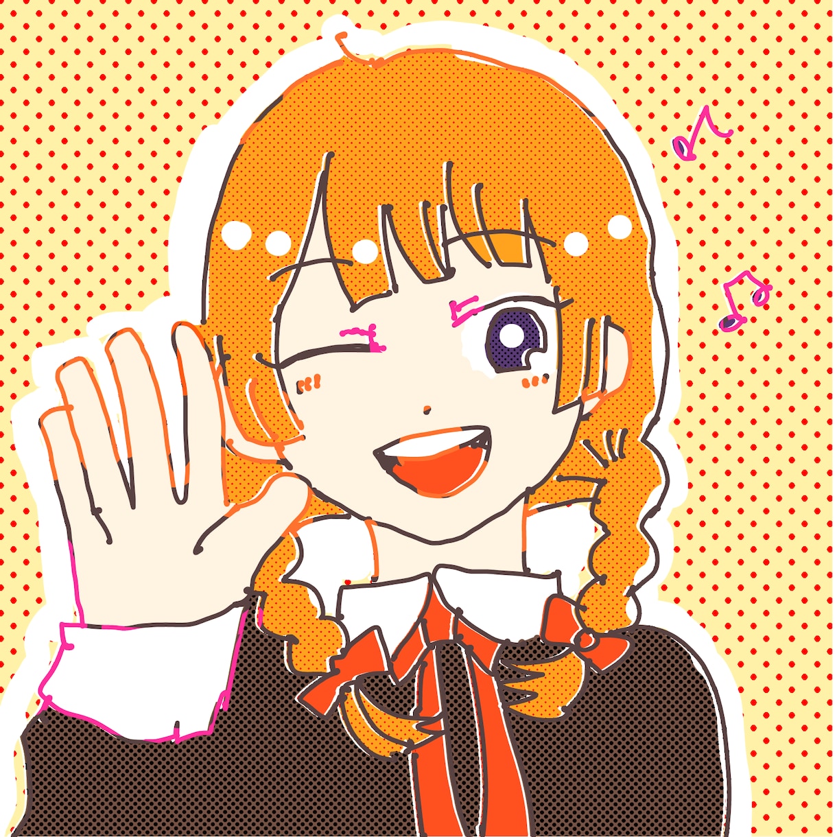 ポップな可愛い女の子のアイコン描きます SNSで使える、ポップで可愛いアイコンにしませんか？ イメージ3