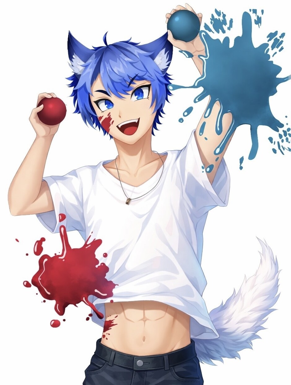 アニメ風男の子のイラストを作成致します アニメ風の男の子、犬耳、猫耳などの獣人を描くのも得意です！ イメージ1