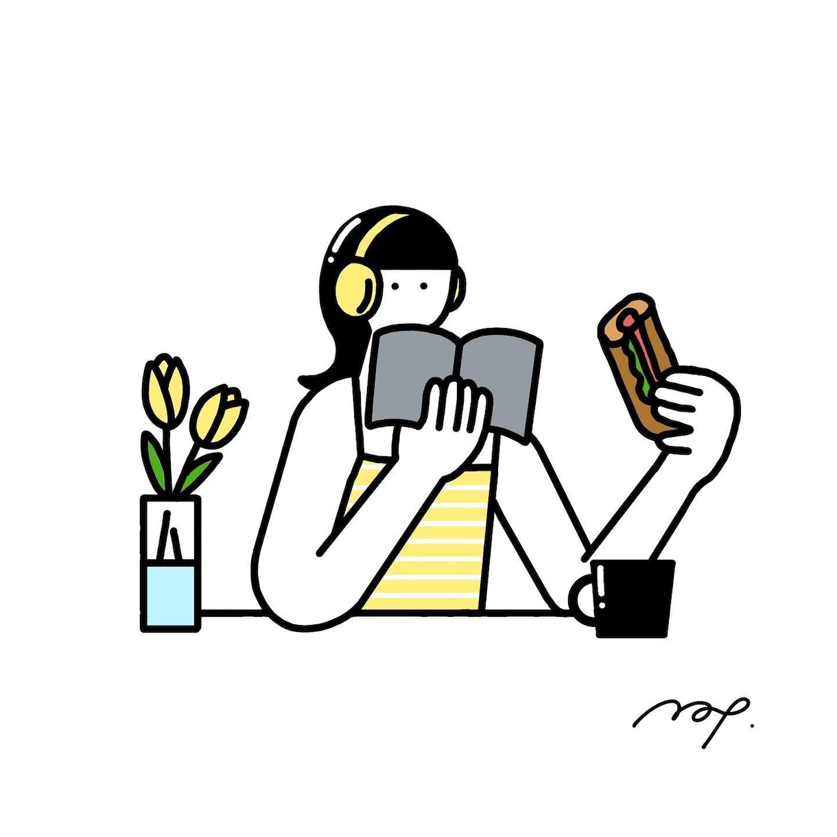 個性的でシンプルな線画イラスト描きます 人物、動物、植物、食物など…で線画で描きます。商用込み。 イメージ1