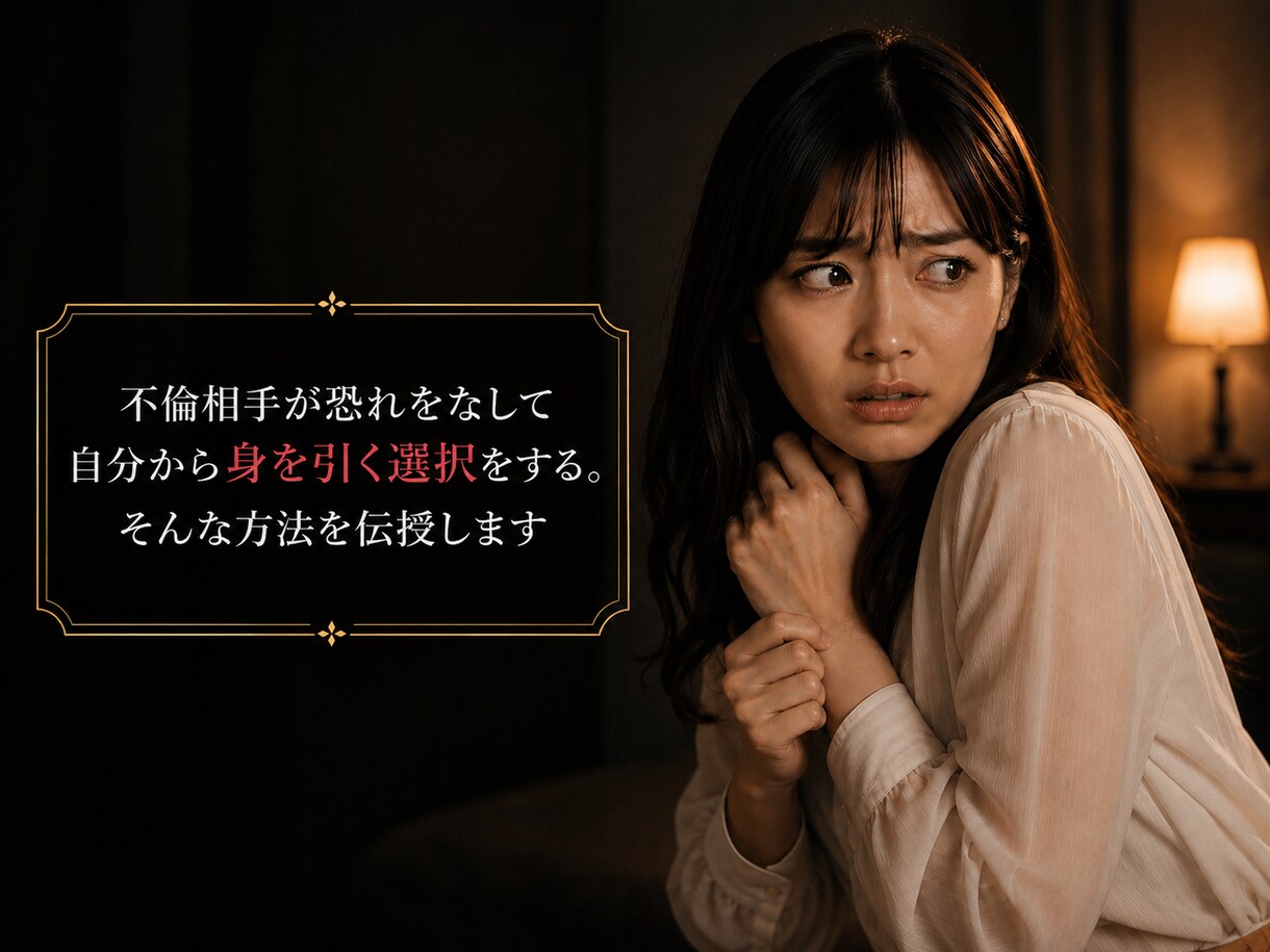 成功率急上昇！不倫の終わらせかたを伝授します 不倫カップルは手強いですが、そんな二人もこれでおしまいです イメージ2
