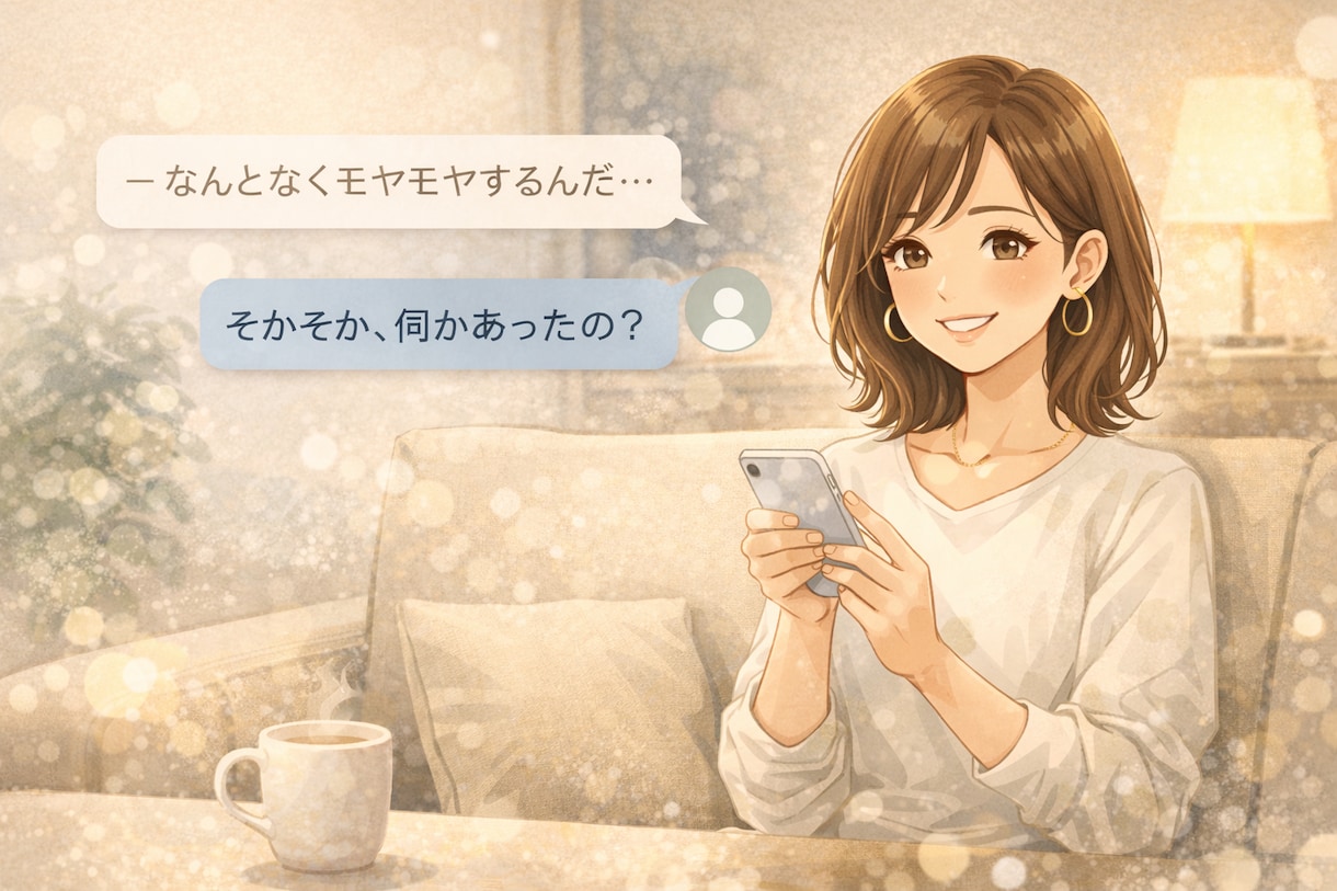 30分間、チャット感覚で話し相手になります 気を使わず話せる相手がほしい時にあなたに寄り添います イメージ1