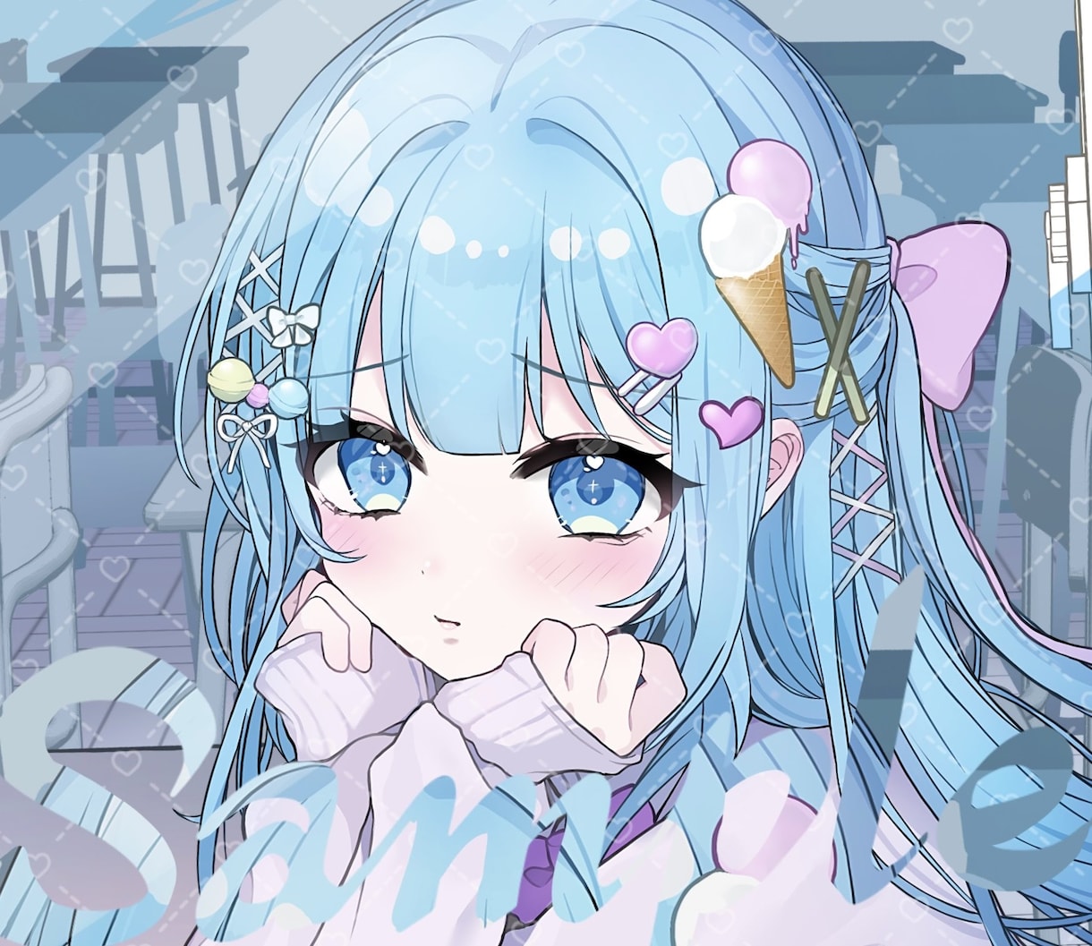 歌ってみた・オリジナルMVのイラストを制作します ご要望に沿った動画用サイズのイラストを制作可能です！ イメージ6