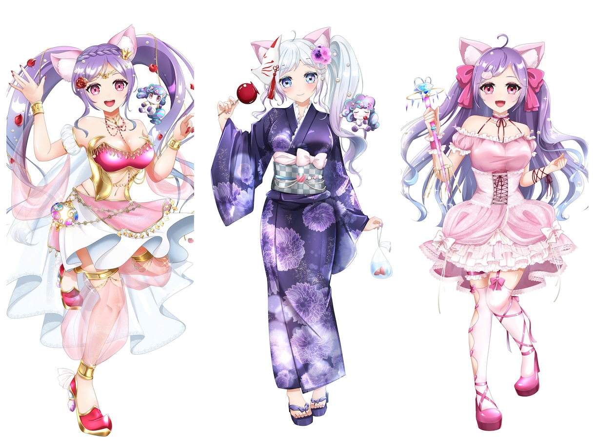 IRIAM対応！キャラクターデザインをします 修正無制限！装飾多い衣装大歓迎♪リピーター様割あります！ イメージ3
