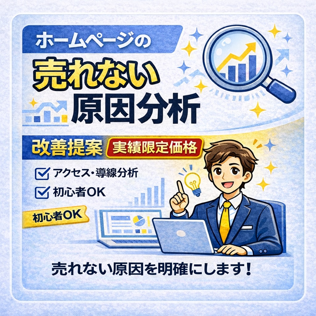 ホームページの売れない原因を分析・改善提案します 営業視点で導線と構成を改善提案します イメージ1