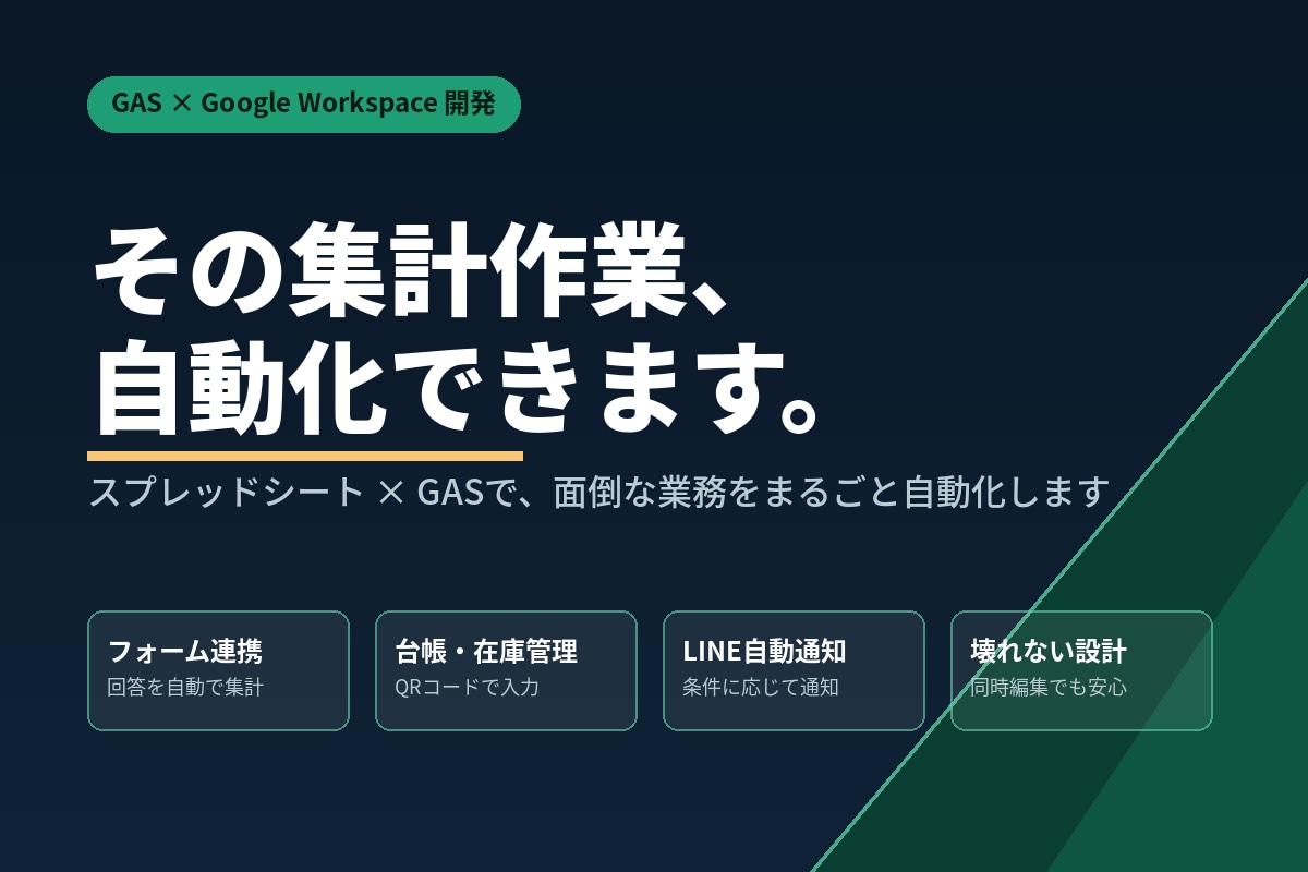 GoogleWorkspace業務を自動化します 現場で使われる業務システムの開発経験を活かします イメージ1
