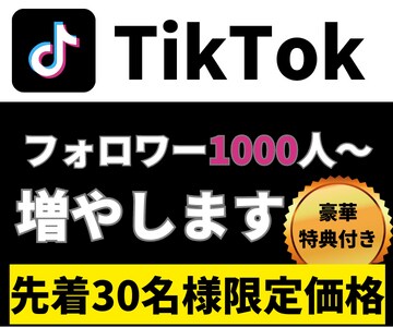 TikTokフォロワー1000人〜増やします 先着30名様限定価格｜購入者特典あり イメージ1