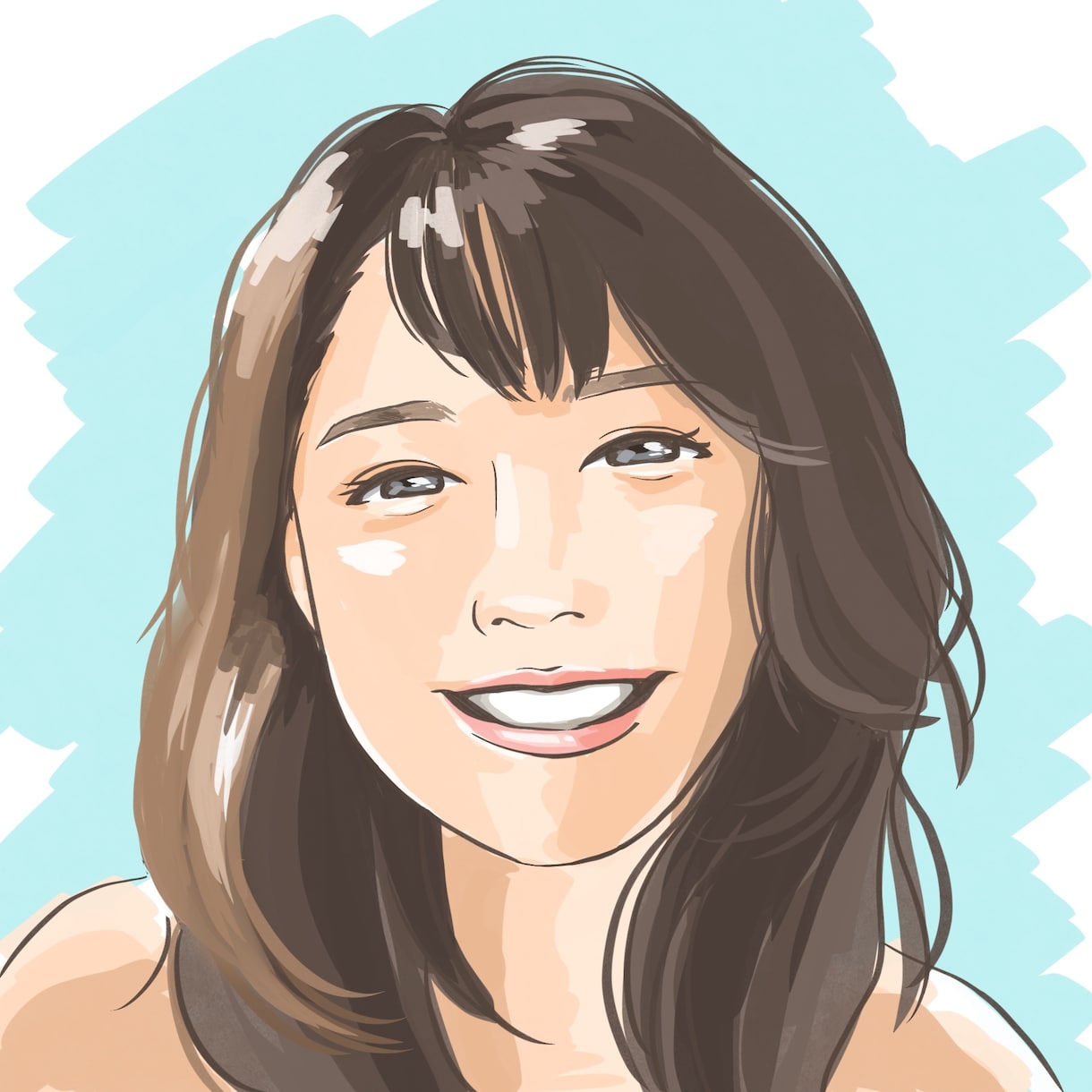 アイコンや仕事用に！爽やかな雰囲気の似顔絵描きます ざっくりとした色塗りで重たすぎない、でも似ている似顔絵♪ イメージ4