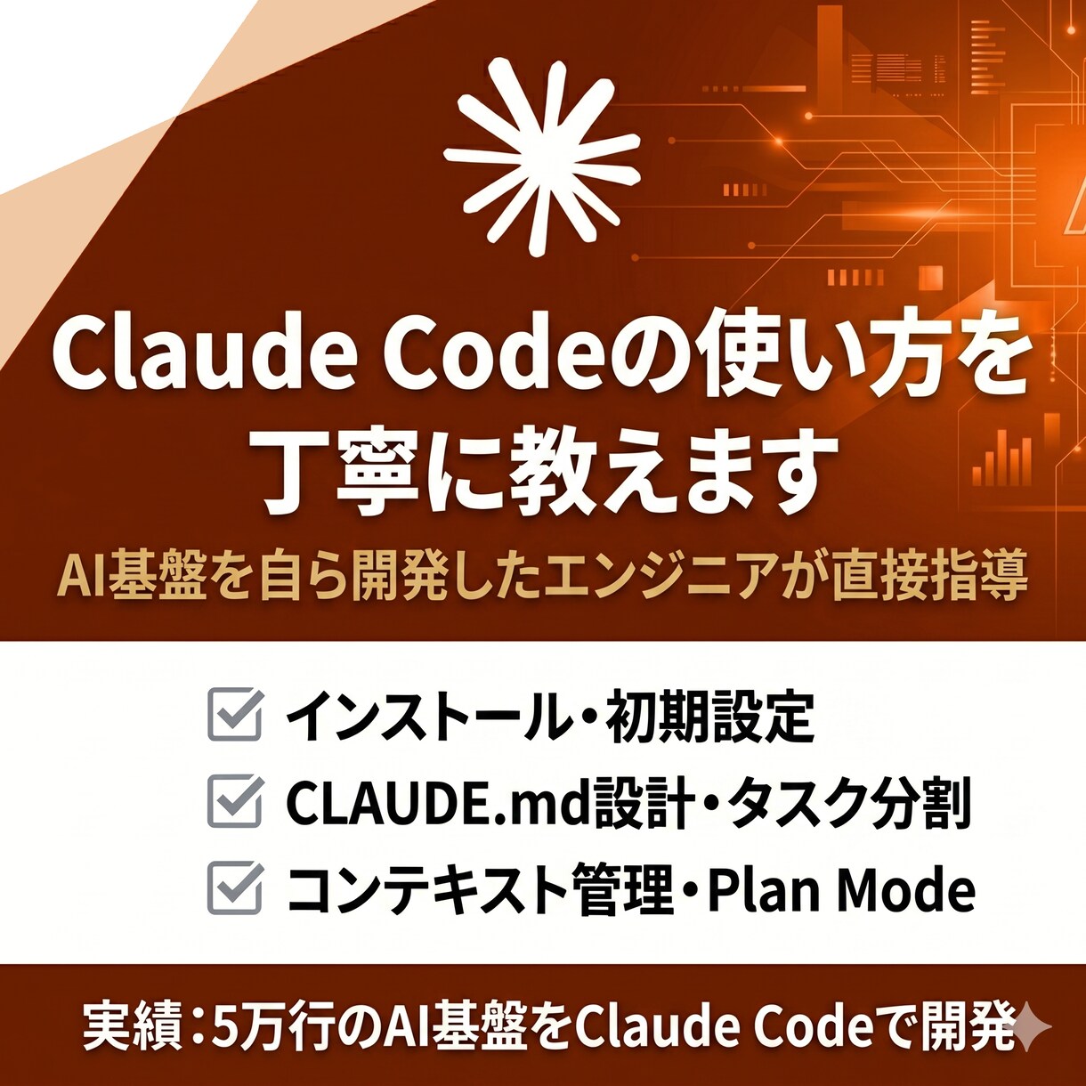 Claude Codeの使い方を丁寧に教えます AI基盤を自ら開発した現役エンジニアによる直接指導 イメージ1