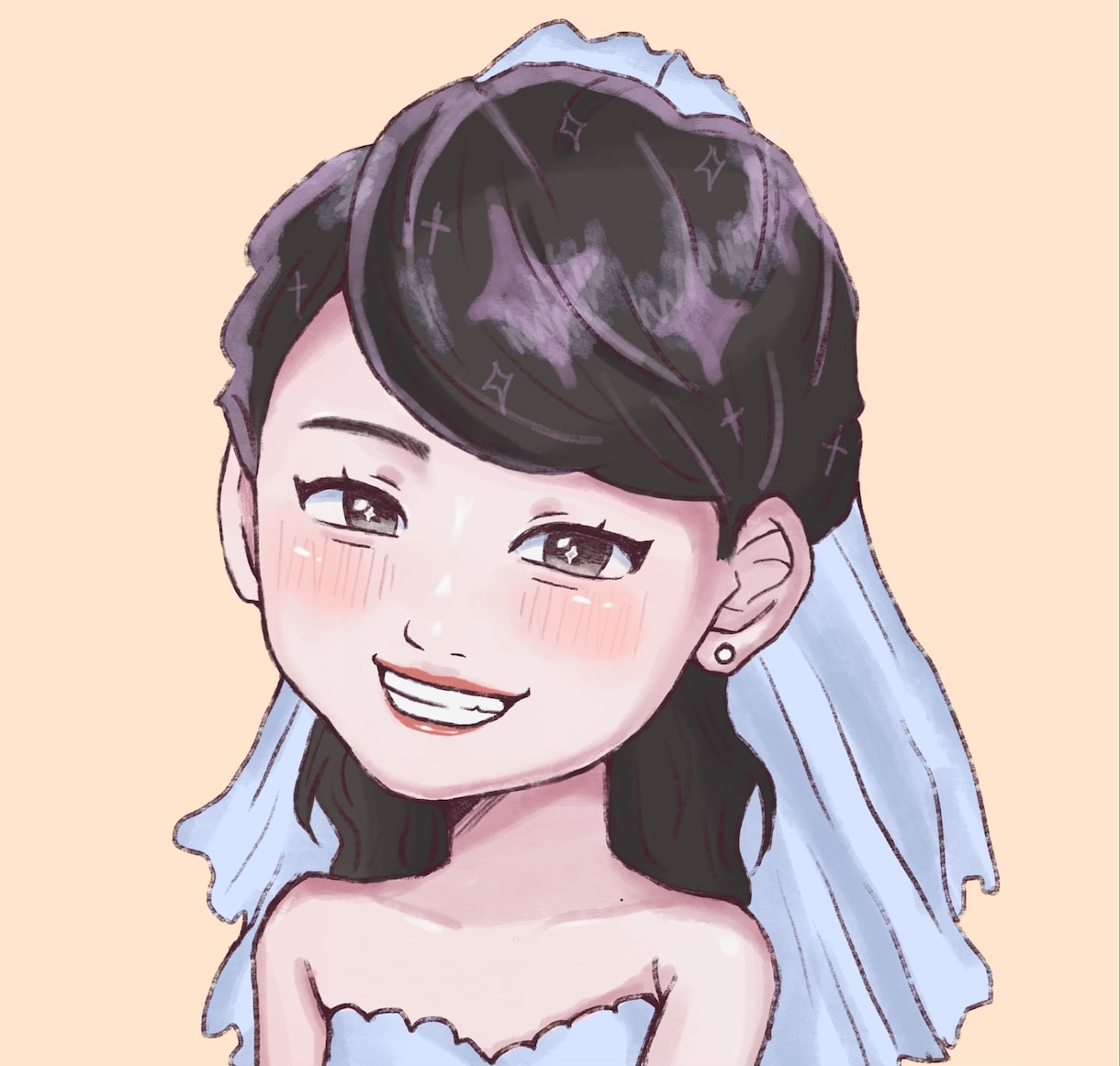 透明感のあるカラーの似顔絵描きます 可愛い似顔絵を提供させていただきたいと思い始めました♩ イメージ3
