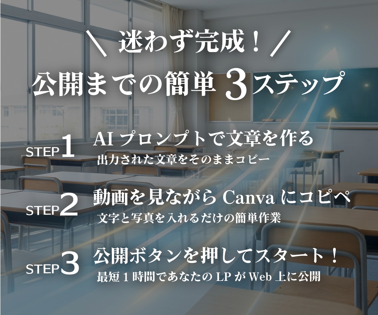 Ｃａｎｖａ学習塾専用LＰテンプレを販売します スマホ専用,LP,ＨＰ作成に！ＡＩ文章＆動画付きで１時間公開 イメージ3
