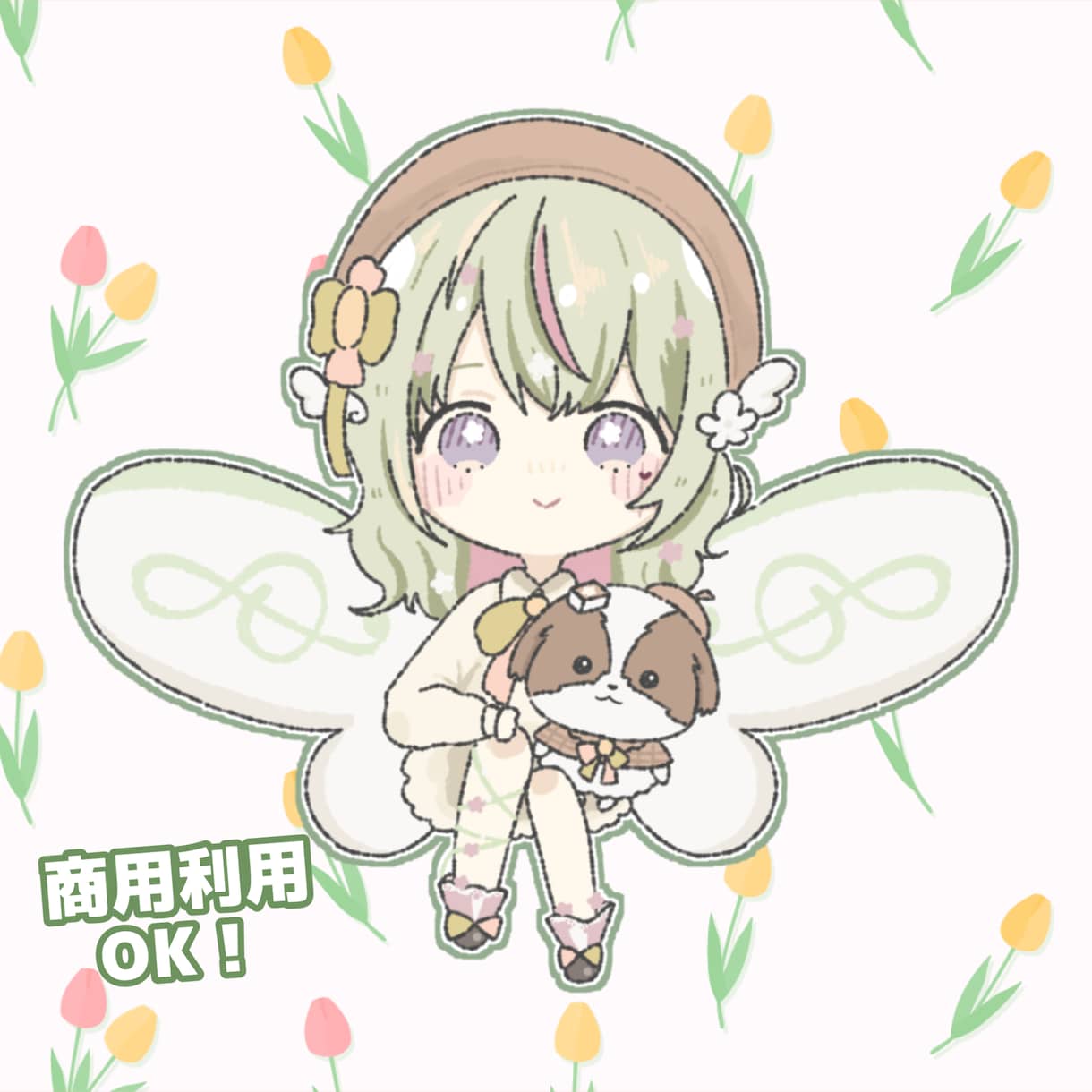 グッズ向きデフォルメイラストを作成します アクキーやステッカーに！配信活動やアイドル活動、推し活に◎ イメージ1