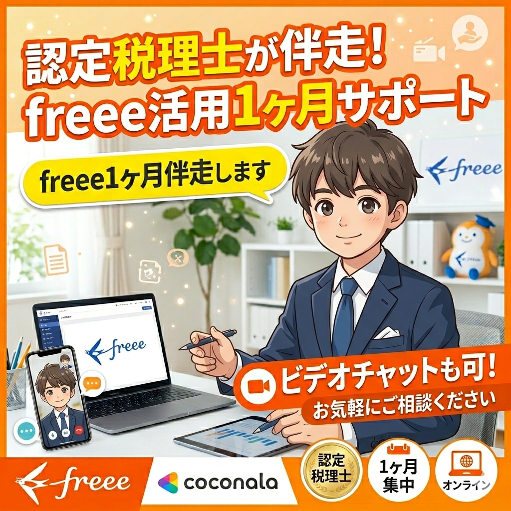 優しい認定税理士がfreeeを1ヶ月間並走します freeeを熟知した税理士がそれぞれのfreeeに向き合う！ イメージ1