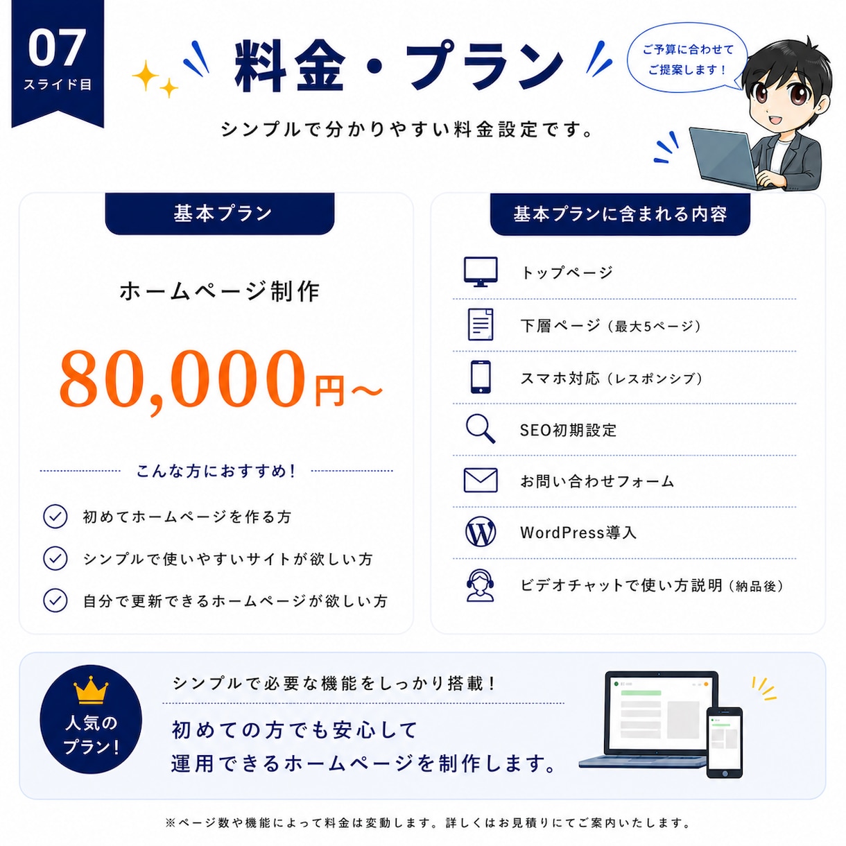 自分で編集・更新できるホームページを制作します 制作実績1000件超！WordPressで本格HP制作 イメージ7