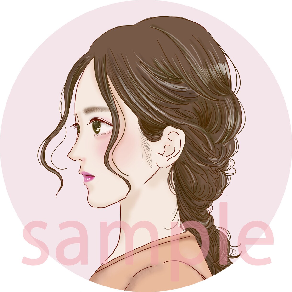 商用可◎お写真を元にほんわかお洒落似顔絵描きます SNSにおすすめ/綺麗め/服装・髪型・メイク等変更可 イメージ1