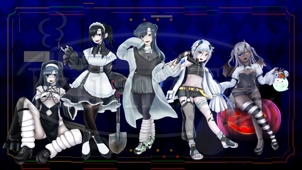 ダークポップなイラスト作成致します Vライバーさん達の1枚絵やアイコンを作成致します！ イメージ5