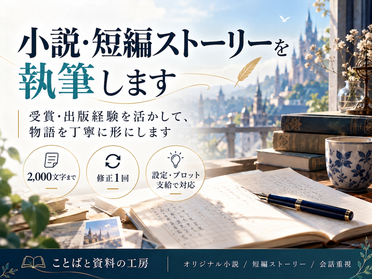 ご希望に沿った短編小説を執筆します 受賞・出版経験を活かし、物語を丁寧に形にします イメージ1