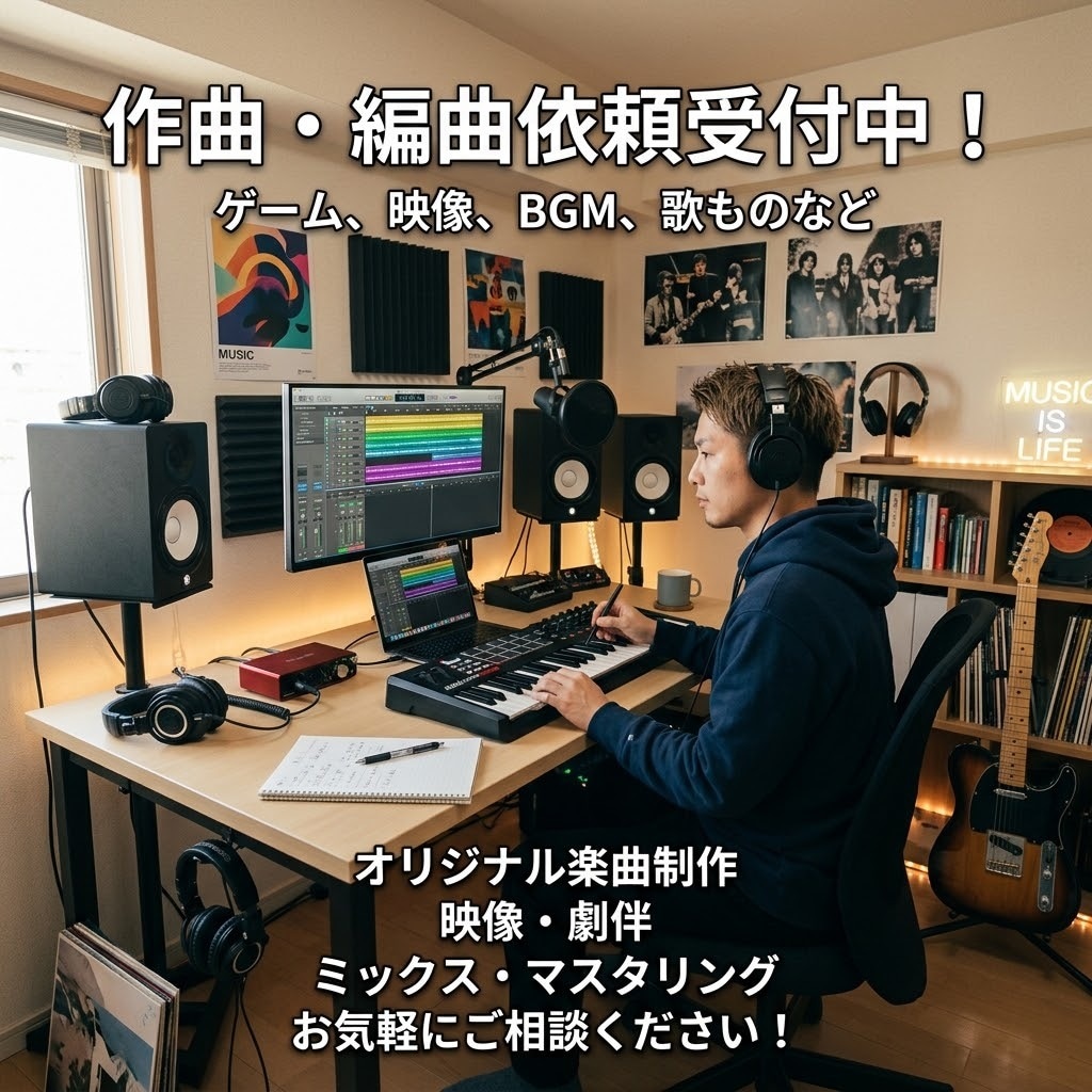 オリジナル楽曲制作いたします 1小節から1トラックまでぜひ任せてください イメージ1