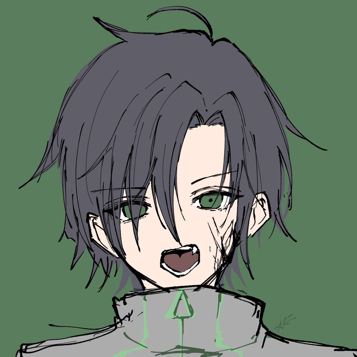 単色メインのアイコン描きます 目の色などワンポイント着色でクールに仕上げます！ イメージ1