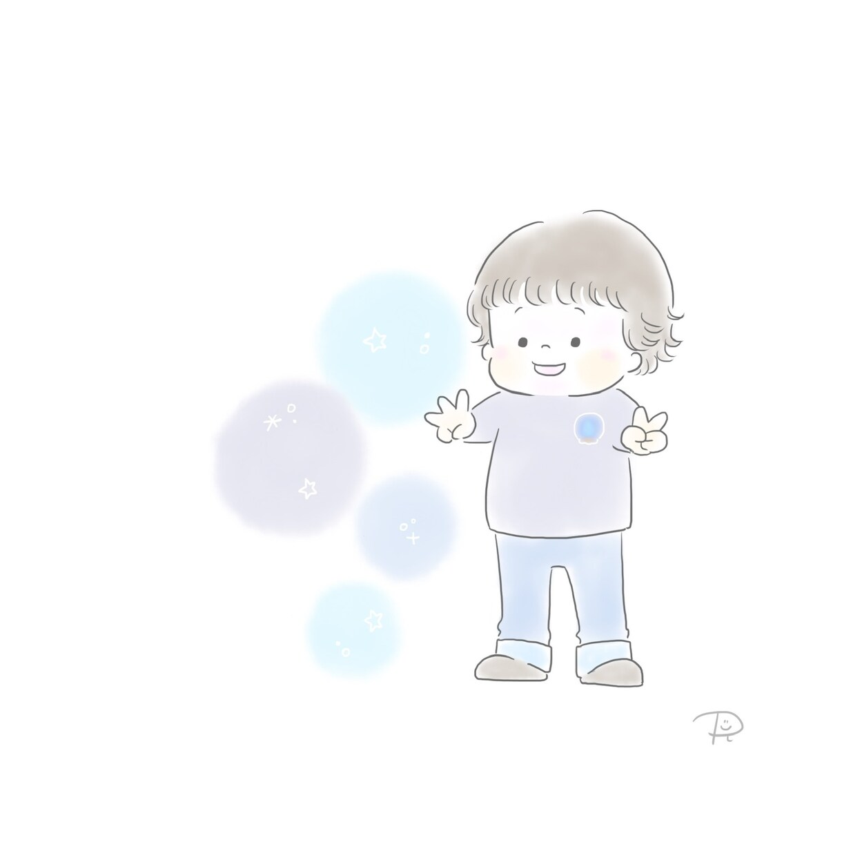 可愛くデフォルメした似顔絵アイコンをお描きします ふんわり優しいタッチに仕上げます☆ イメージ1