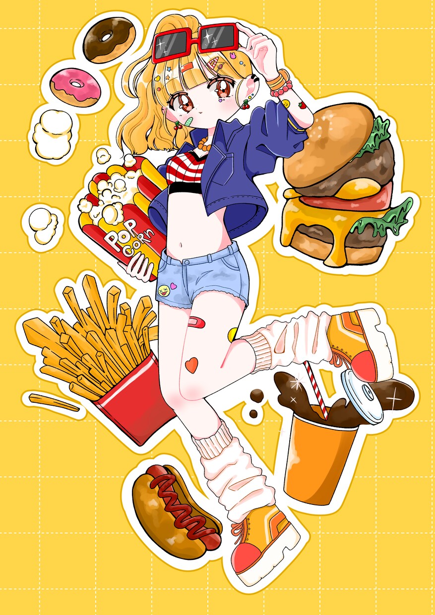 かわいいイラスト描きます 女の子の大好きが詰まったイラスト描きます。 イメージ4