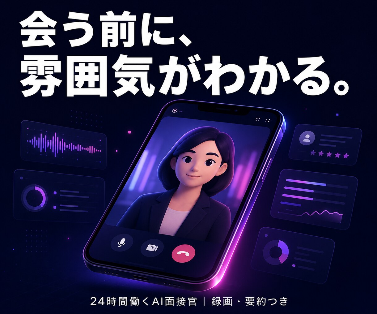 容姿・雰囲気重視の採用をAI面接で自動化しますます 会う前に「見て」選べる。24時間働くAI面接官 イメージ1