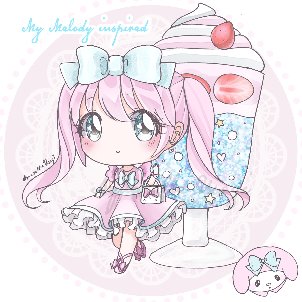 可愛くてふんわり水彩風のSNSアイコンをお描きます ♡ふんわり水彩タッチで、やさしく可愛いSNSアイコン♡ イメージ6
