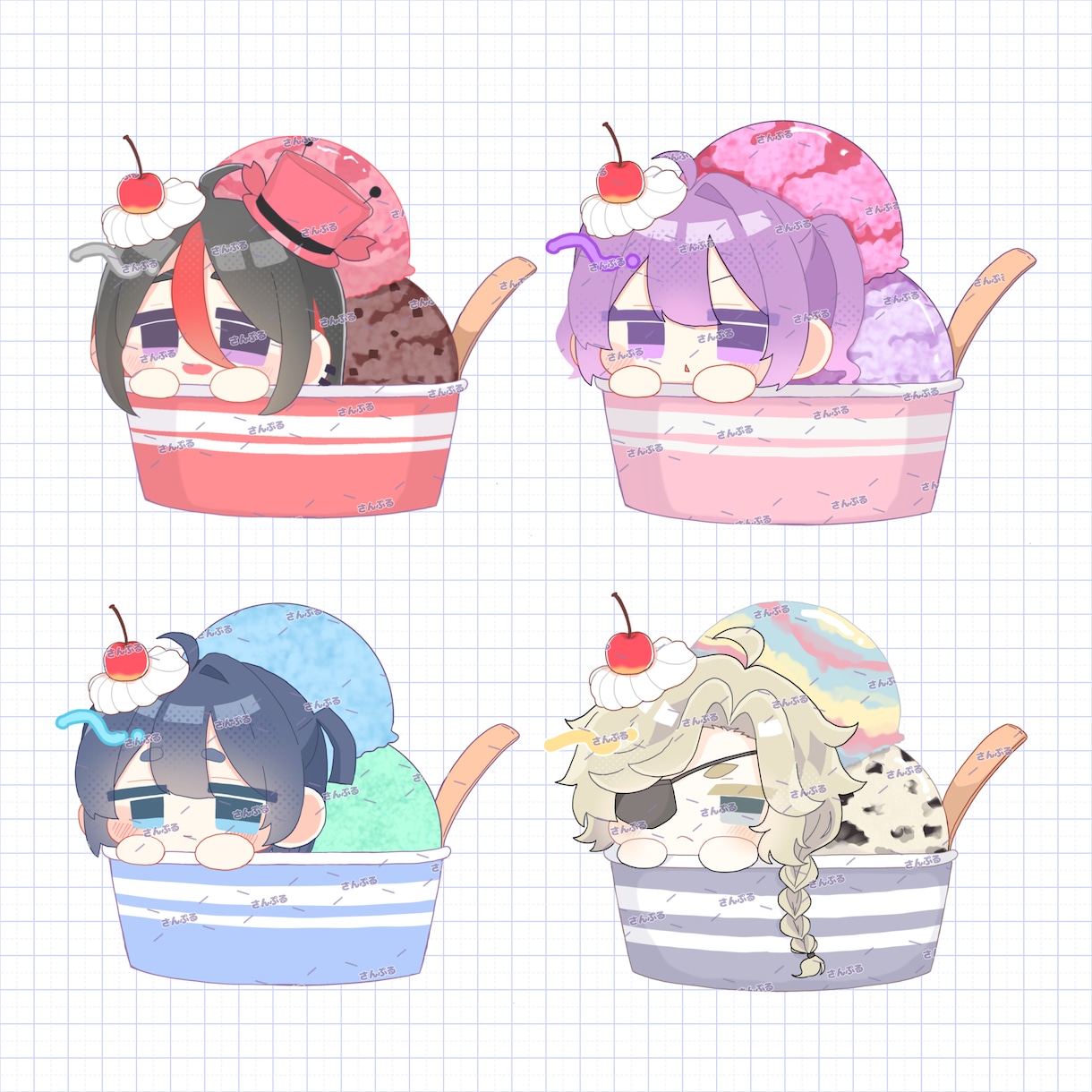 量産の可愛いイラスト描きます なりきりアイスクリームのデフォルメイラストです！ イメージ4