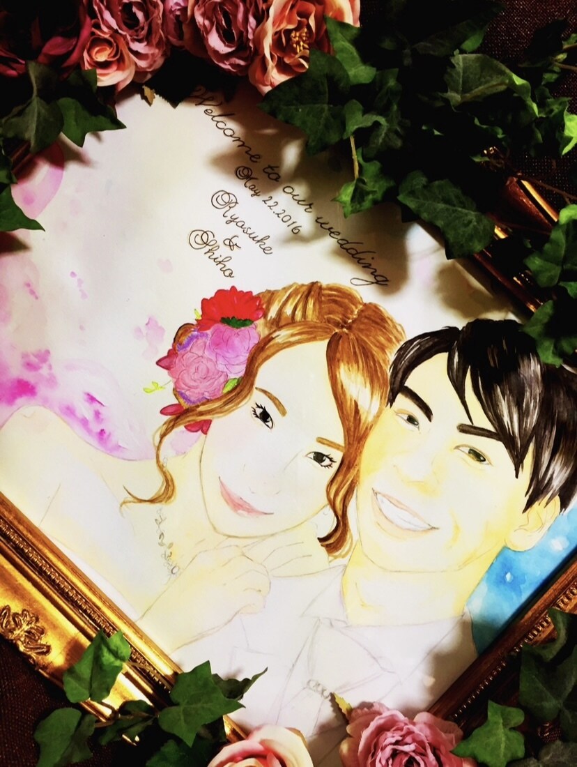 水彩画の優しいタッチでウェルカムボードを作成します 一生に一度の思い出を大切に真心込めて描かせていただきます！ イメージ1