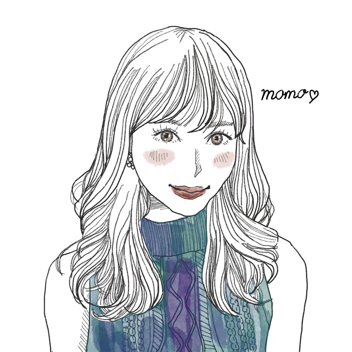 シンプルでおしゃれな名前入り似顔絵を描きます 顔出し無しでもおしゃれなアイコン☺︎ イメージ6