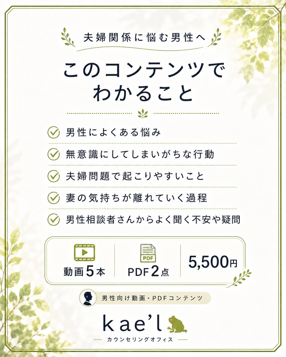 男性へ「離婚は静かに進みます」をお伝えします 夫婦関係に悩む男性へ、妻の気持ちが離れる前に知ってほしいこと イメージ3