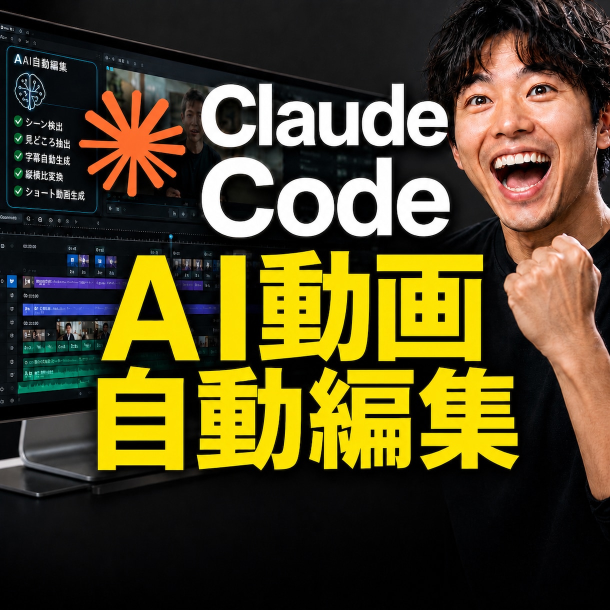 AIによる自動動画編集の環境を構築します 通常3万円→先着3名様5,000円（7/31まで） イメージ1