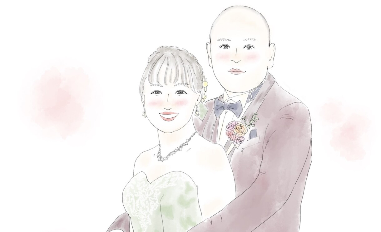 思い出に残る結婚式の似顔絵イラストお描きします ウェルカムボードや両親贈呈品にもオススメ！ イメージ6