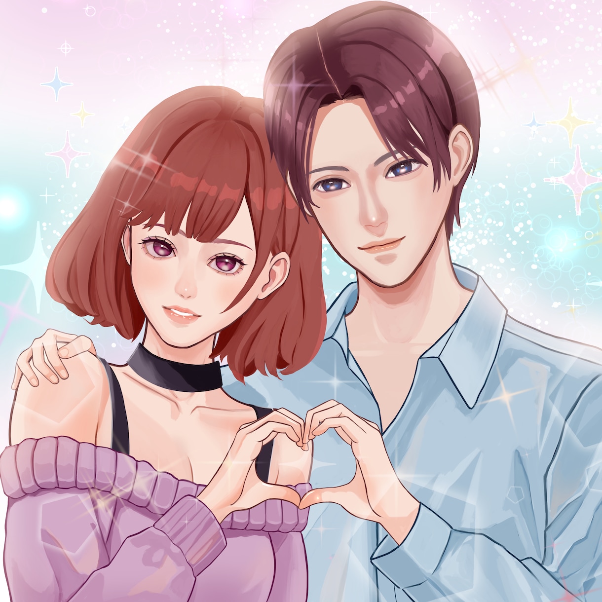商用利用OK！！素敵なカップルお描き致します 美男美女カップルお描き致します イメージ7