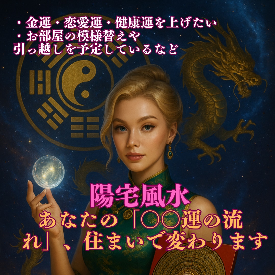 本日まで５００円「○○運の流れ」住まいで変化。ます 風水は、空間と人のエネルギーを整え、運気を呼び込む環境学です イメージ1
