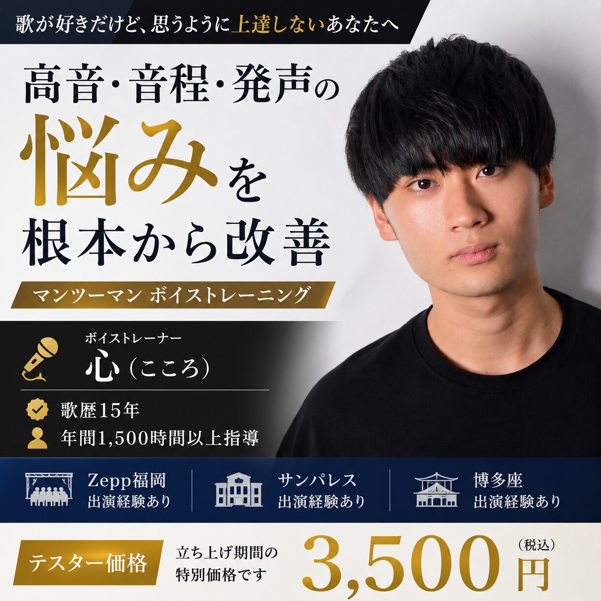 J-POP特化｜歌声を本気で変える指導をします 歌暦15年・年間1,500時間指導のボイストレーナーが教える イメージ1