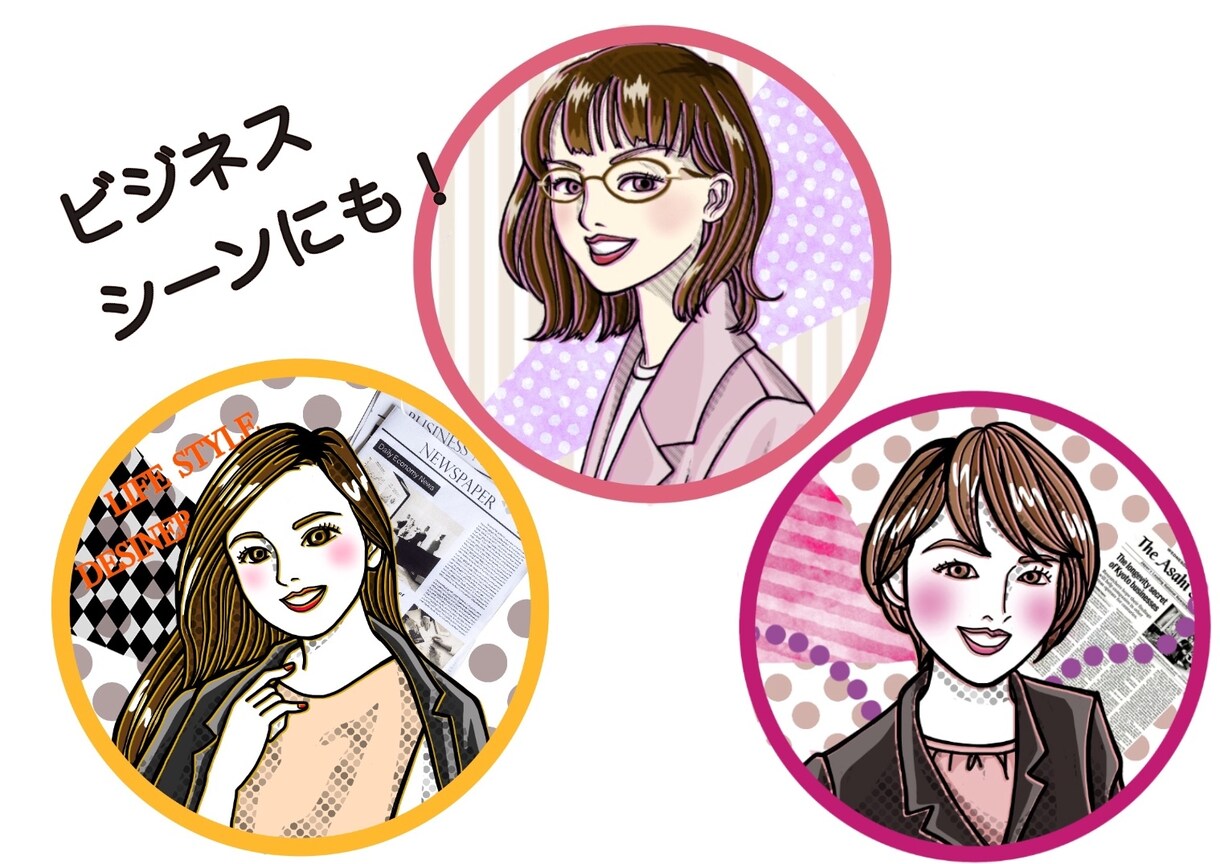 POPな色合いの似顔絵アイコンお描きします お仕事のシーンにも！お好きなカラーでパッと目をひくアイコンに イメージ4