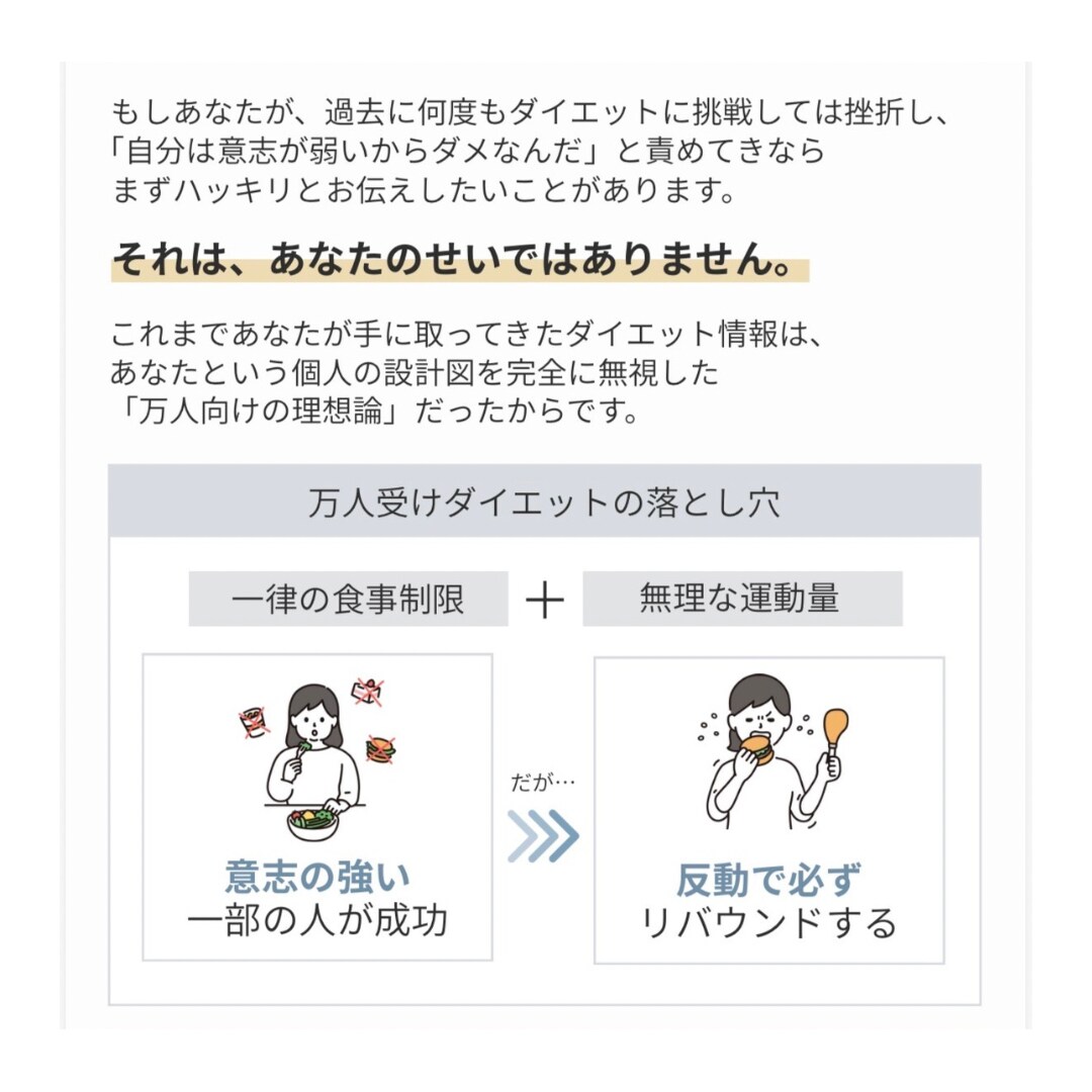 何度もリバウンドする人のための極意書を渡します 頑張れない人でも続く、ブレーキのかけ方をまとめました イメージ3