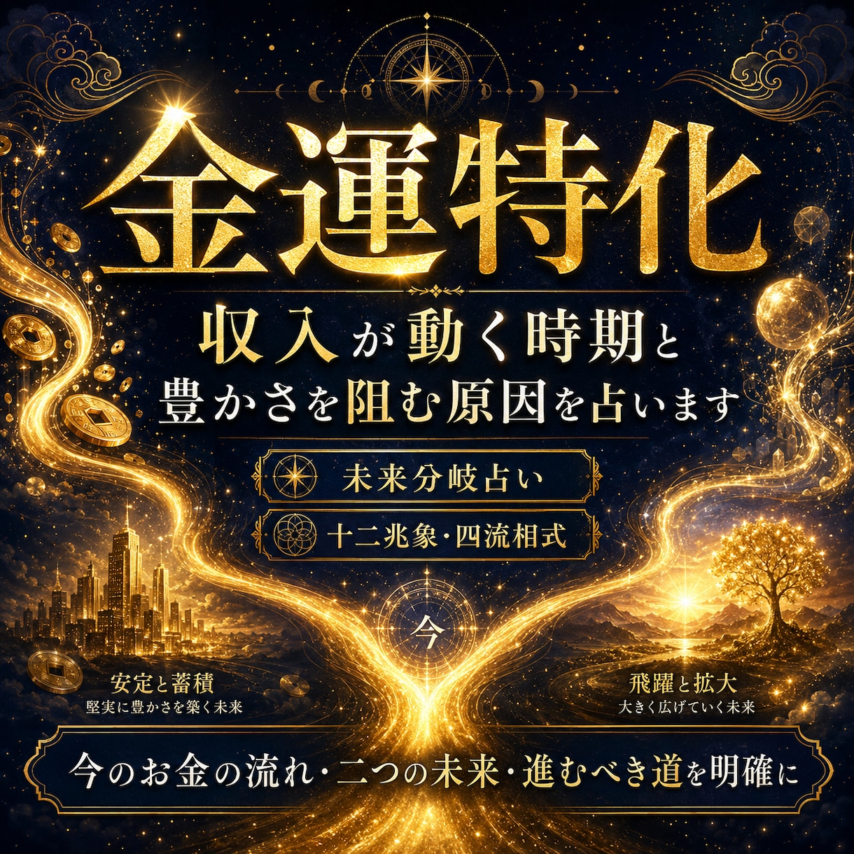 金運の流れと豊かさを遠ざける原因を読み解きますます 【金運特化】収入が動く時期と豊かさを阻む原因を占います イメージ4
