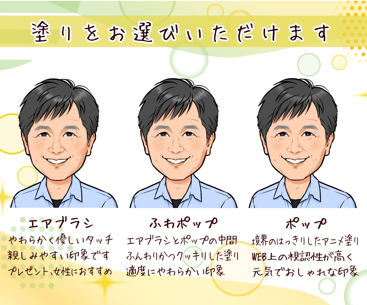デフォルメ自由◎かわいく親しみやすい似顔絵描きます 修正無制限の下描き確認◎名刺・SNSアイコン・プレゼントに✨ イメージ3