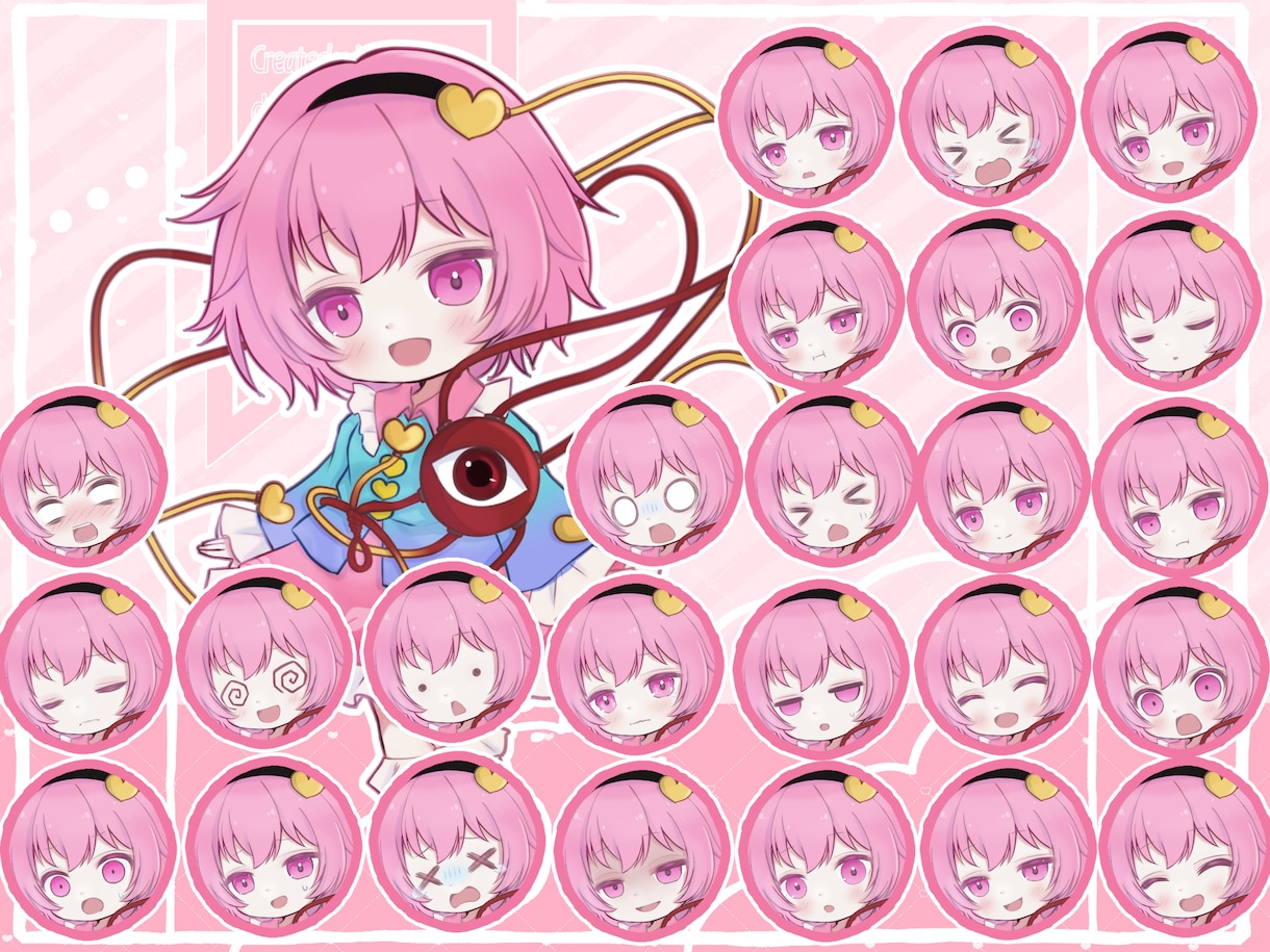 デフォルメ表情差分たくさん描きます ミニキャラの表情差分オプションあり！表情豊かに描きます！ イメージ1