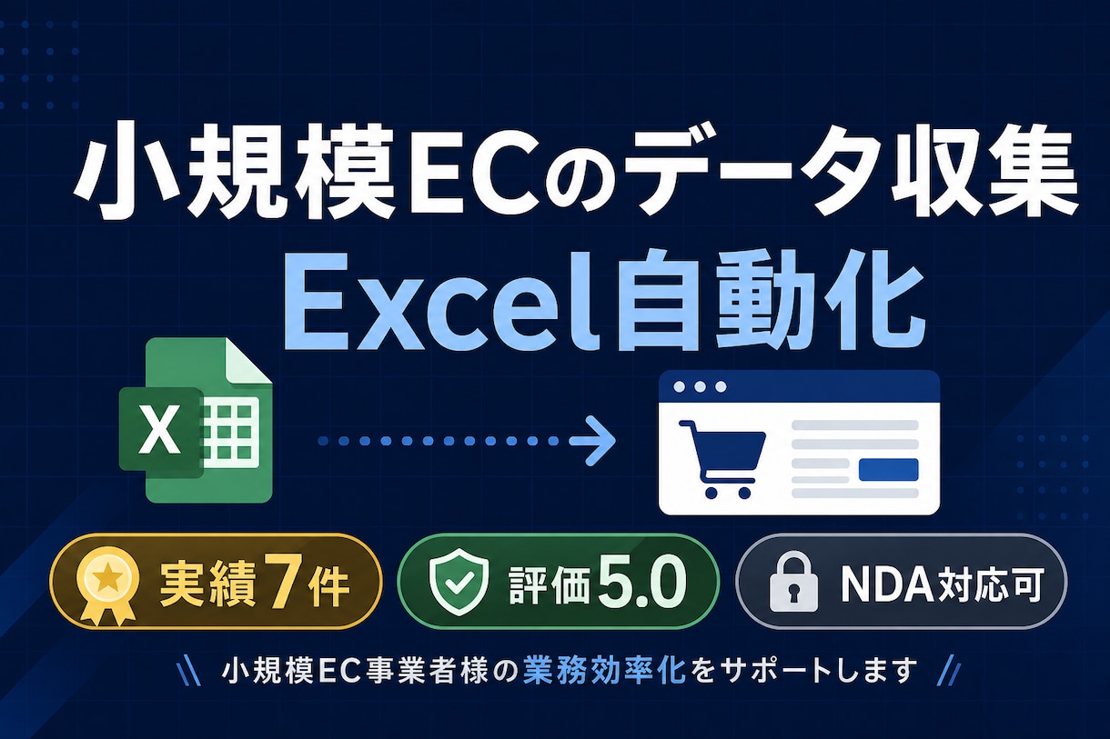 小規模ECのデータ収集をExcel自動化します 実績7件｜CSV/Excel納品｜法人・NDA対応可 イメージ1