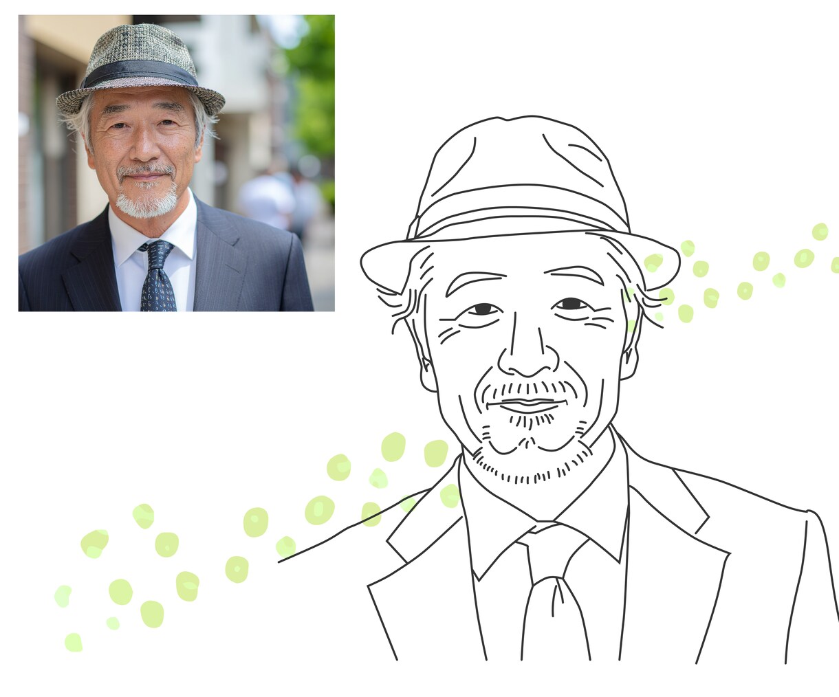 スタイリッシュな線画の似顔絵制作いたします お気に入りの写真をベースにトレースさせていただきます イメージ2